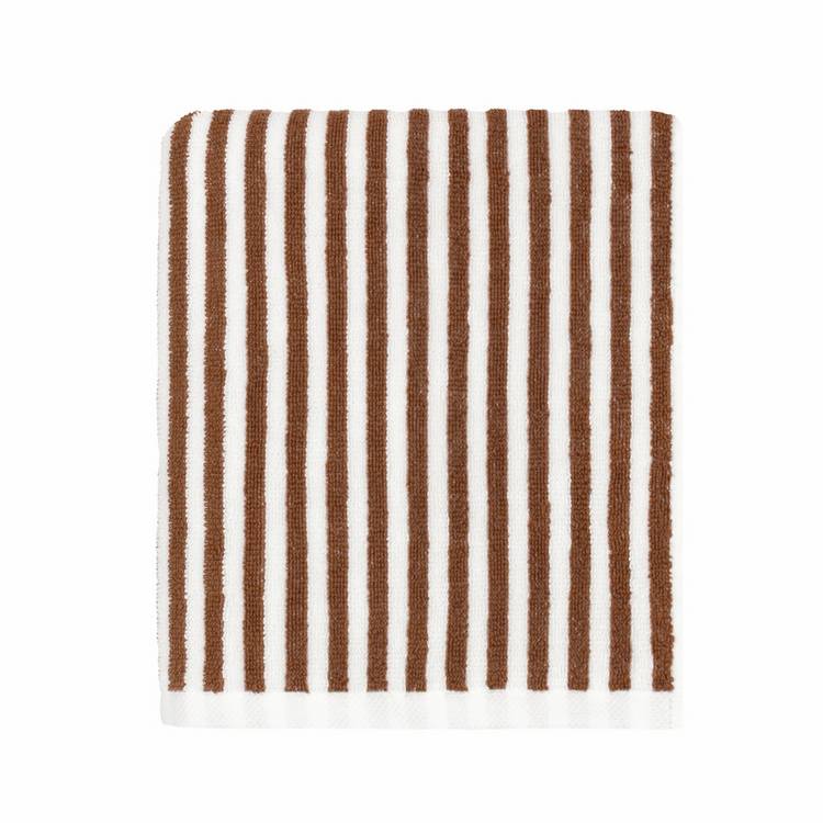 Yard Hebden stripe hand towel, brown, 100x50cm - British product