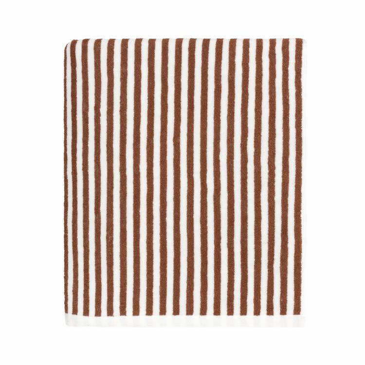 Yard Hebden Stripe brown bath towel 70x130cm, imported from the UK