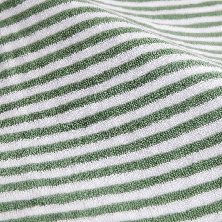 Yard Hebden stripe bath sheet in forest, 150x100cm - British product