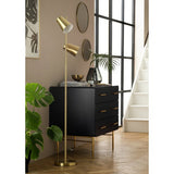 Habitat Iras brass double head floor lamp - British product