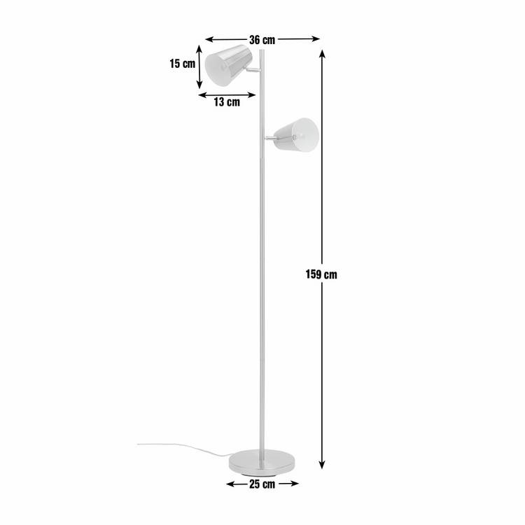 Habitat Iras brass double head floor lamp - British product