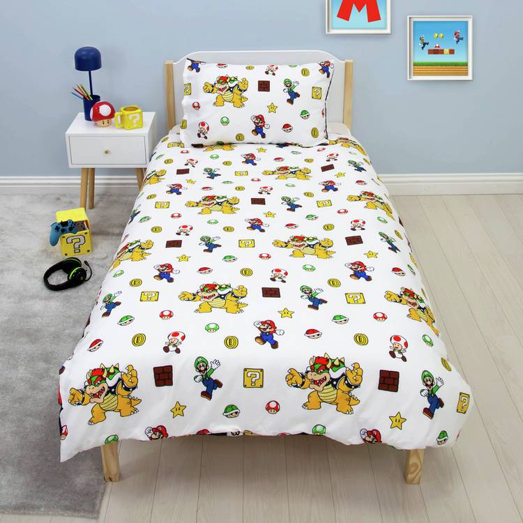 Nintendo Super Mario bedding set black and white double (British brand)