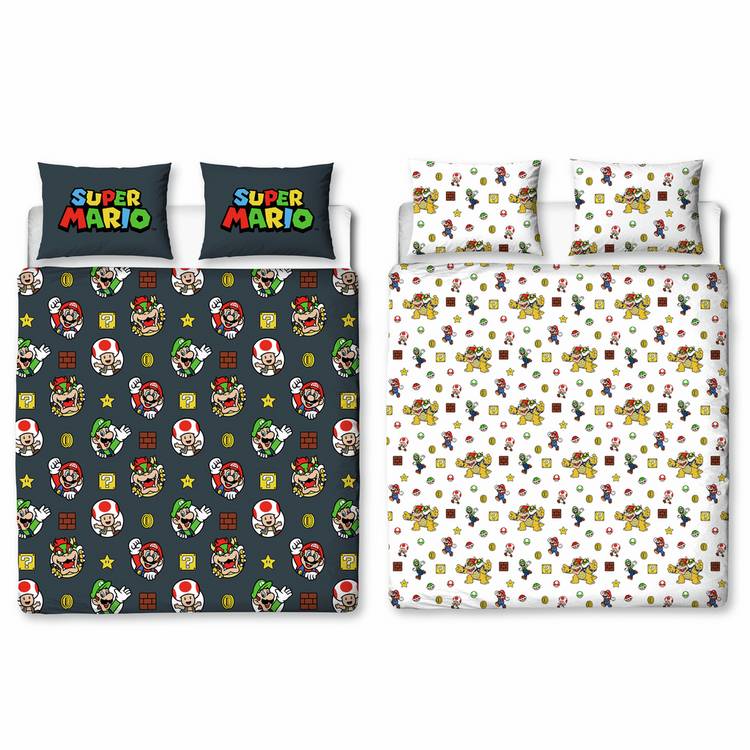 Nintendo Super Mario bedding set black and white double (British brand)
