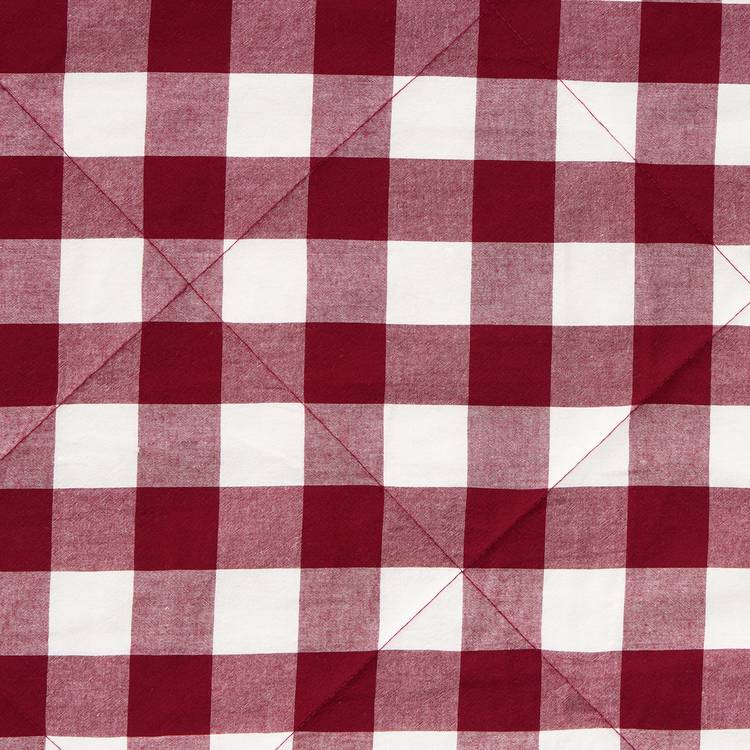 Habitat gingham quilted bedspread berry 200x220cm, imported from the UK