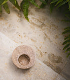 Marchanta 01 Mini Dark Travertine candle holder 18cm (British brand)