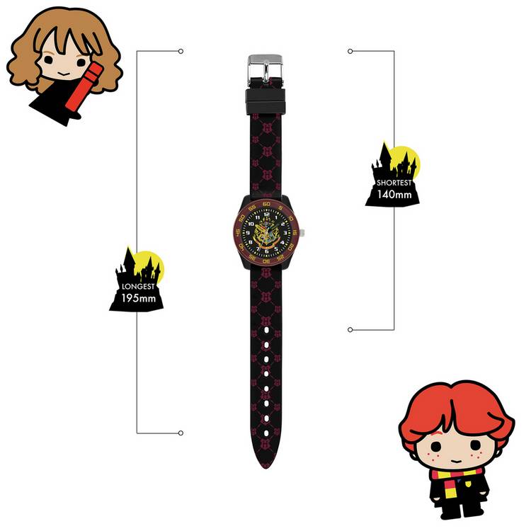Warner Brothers Harry Potter watch black dial Hogwarts emblem 32mm (British brand)
