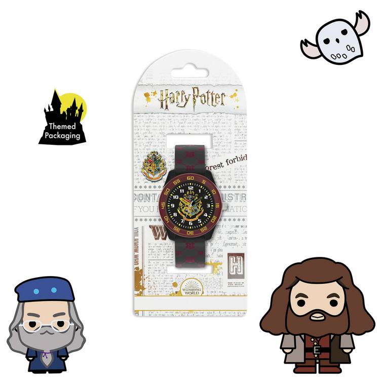 Warner Brothers Harry Potter watch black dial Hogwarts emblem 32mm (British brand)
