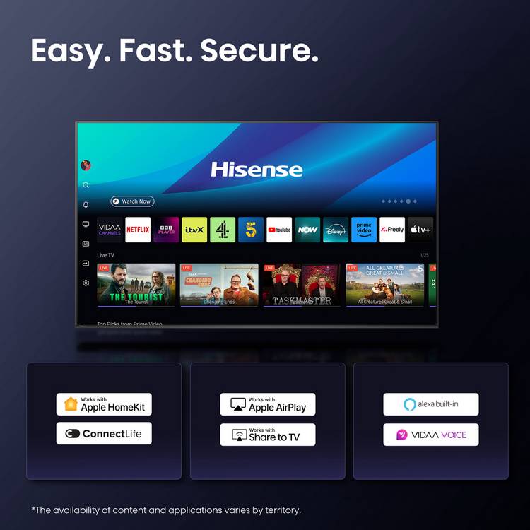Hisense 65E6QTUK Smart 4K TV 65 inch, imported from the UK