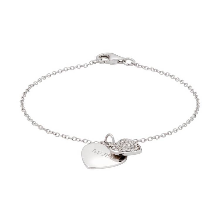 Moon & Back sterling silver Mum charm bracelet (British brand)