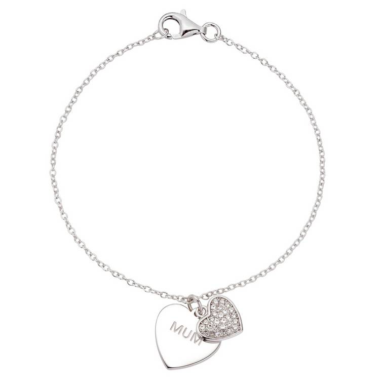 Moon & Back sterling silver Mum charm bracelet (British brand)