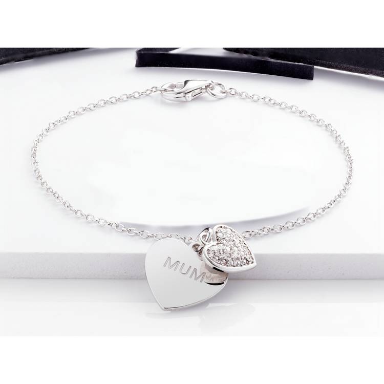 Moon & Back sterling silver Mum charm bracelet (British brand)