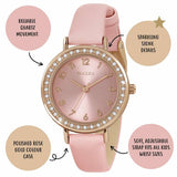 Tikkers pink polyurethane strap watch and bracelet set, UK version