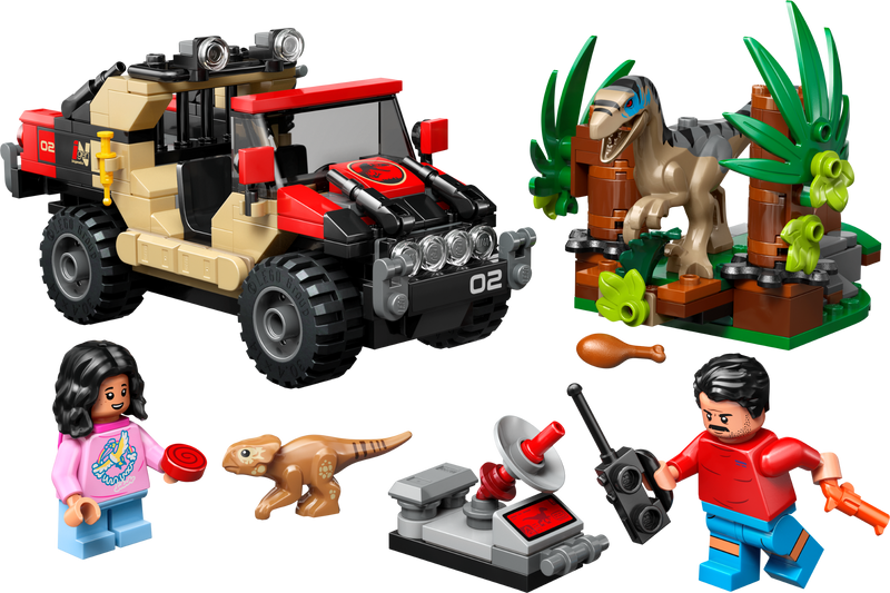 LEGO Jurassic World Raptor Off Road Escape 285 pieces, imported from the UK