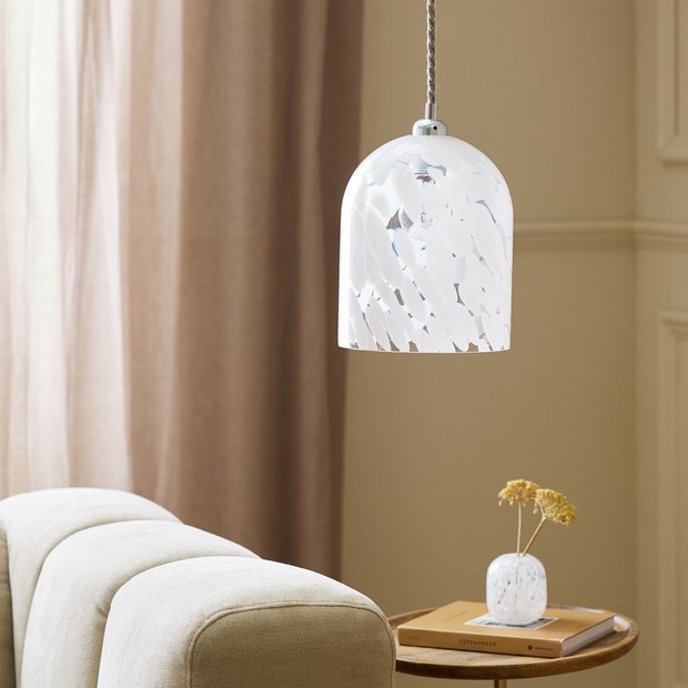 Argos Home white confetti glass lampshade 18cm (British brand)