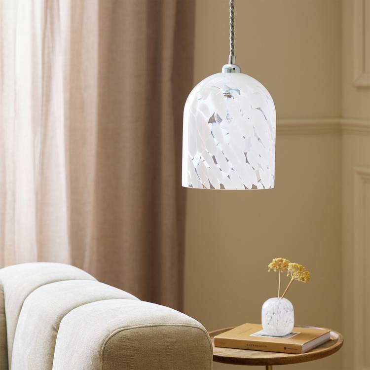 Argos Home white confetti glass lampshade 18cm (British brand)