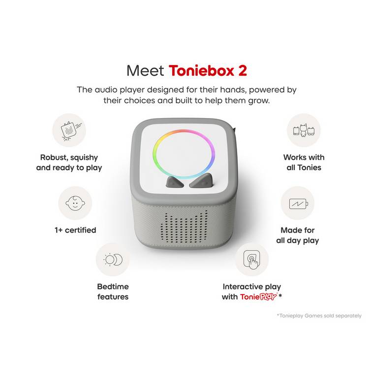 tonies Grey Toniebox2 Starter Set with Creative Tonie 12cm, UK version