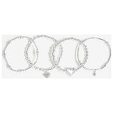 Lipsy silver heart charm stretch bracelet (British brand)