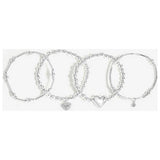 Argos Lipsy Silver Polished Ball Heart Charm Stretch Bracelet- Buy online at McGrocer