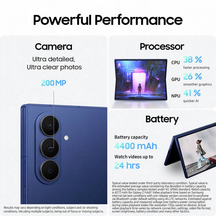 Samsung Galaxy Z Fold7 5G 1TB Blue smartphone, UK version