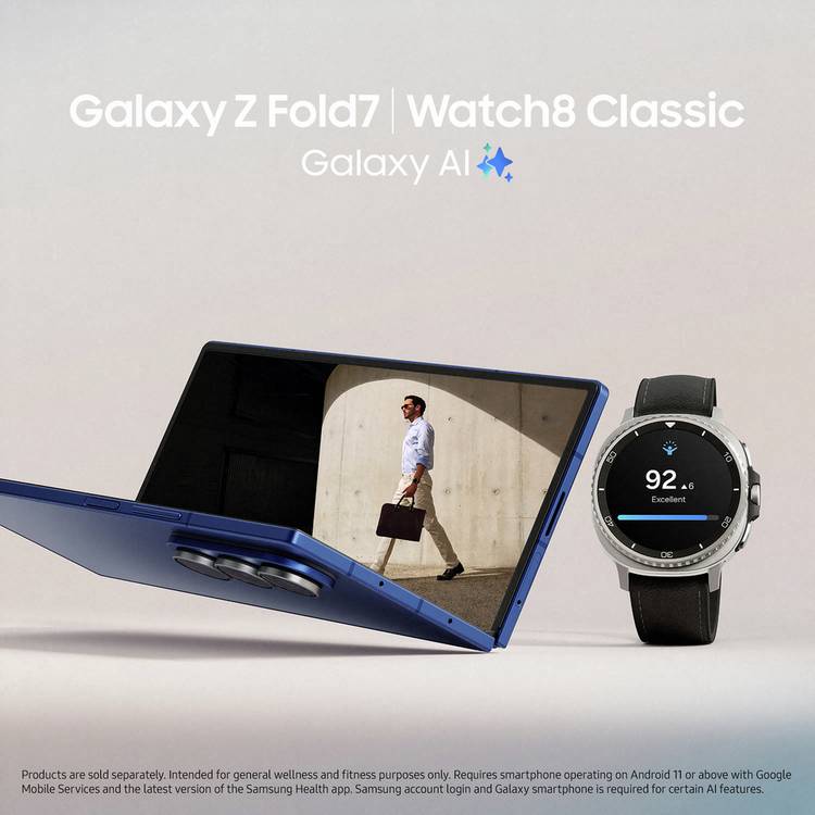 Samsung Galaxy Z Fold7 5G 1TB Blue smartphone, UK version