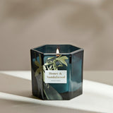 Argos Home honey and sandalwood candle in blue glass holder, imported from the UK
