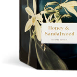 Argos Home honey and sandalwood candle in blue glass holder, imported from the UK