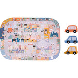 Chad Valley city road jigsaw puzzle with 3 cars (British brand)