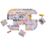 Chad Valley city road jigsaw puzzle with 3 cars (British brand)