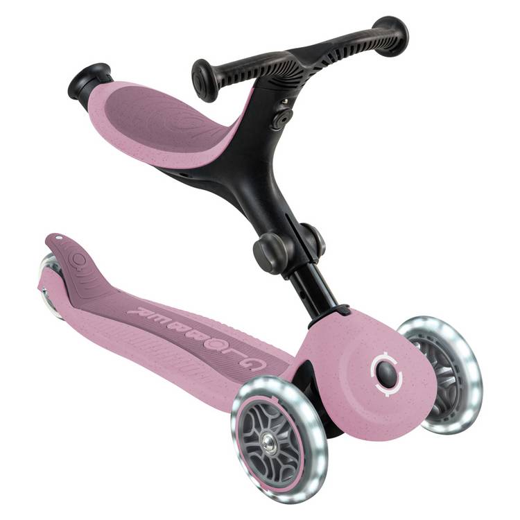 Globber Go Up Active Lights Eco scooter pink, imported from the UK