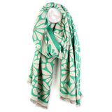 Superdrug POM Jacquard Scarf Green Mix Flower Silhouette 69cm x 184cm- Buy online at McGrocer