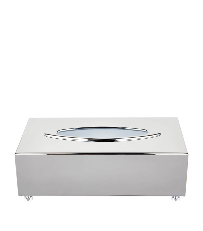 ZODIAC rectangular chrome tissue box (British brand)