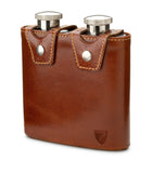 Aspinal of London double leather hip flask - British product