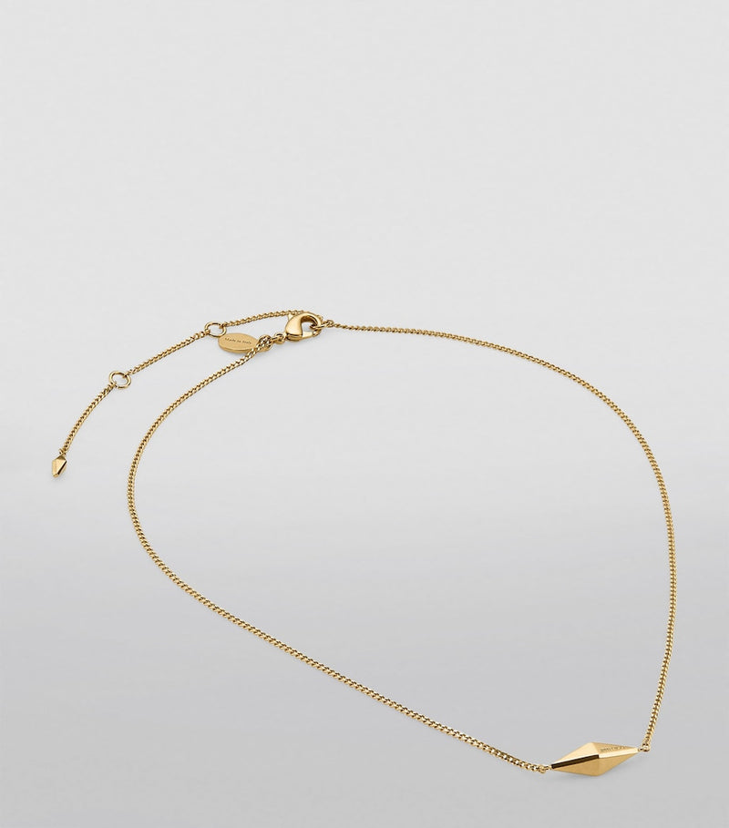 Jimmy Choo diamond fine chain necklace gold-tone - British product