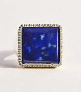 Harrods Bleue Burnham Sterling Silver and Lapis Lazuli Artists Signet Ring- Buy online at McGrocer