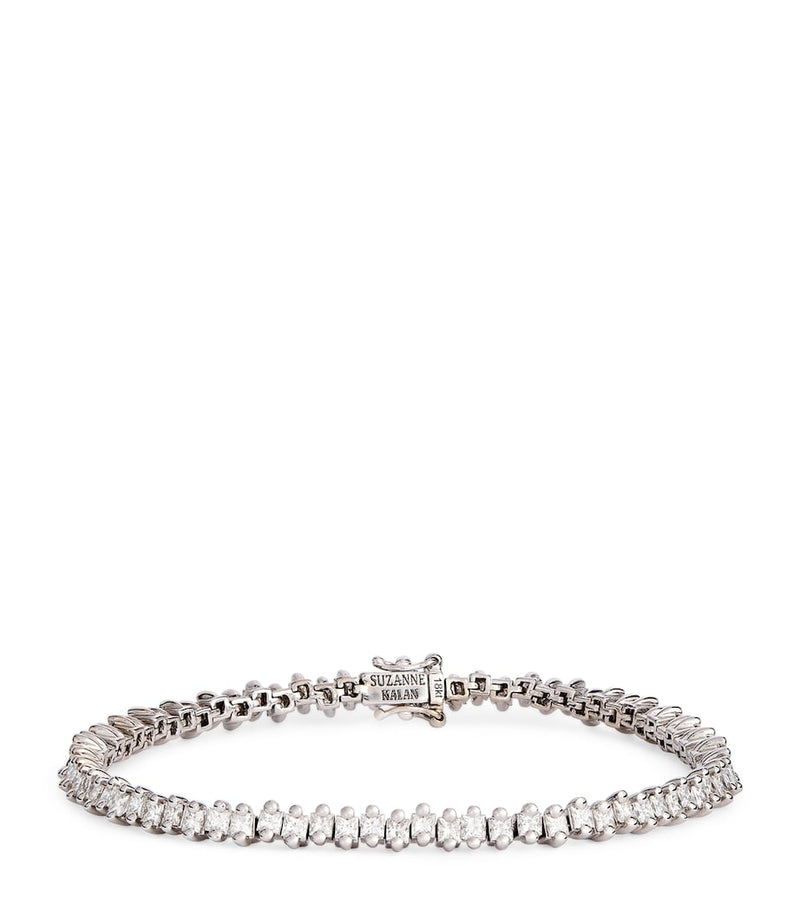 Suzanne Kalan princess diamond tennis bracelet white gold - British product