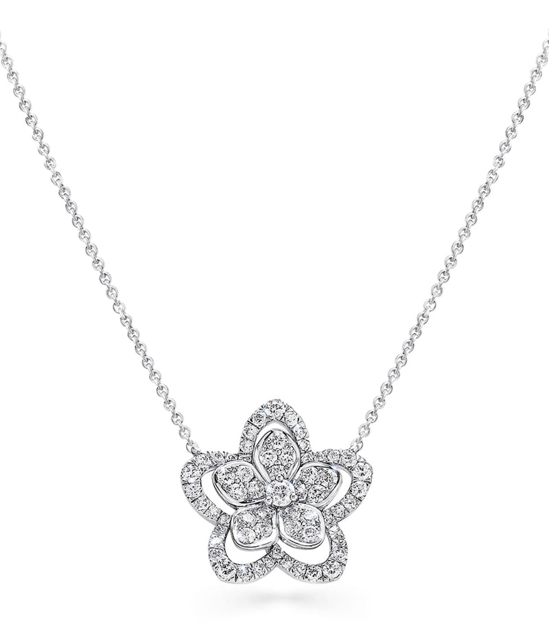 Graff Wild Flower white gold diamond necklace, imported from the UK
