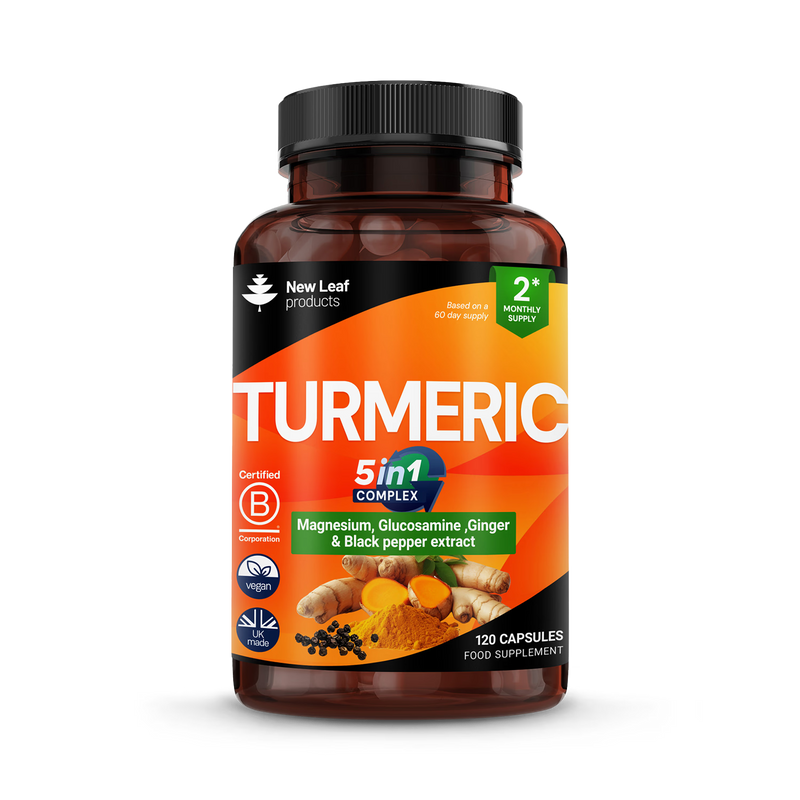 New Leaf Turmeric 5in1 Complex 120 capsules, UK version