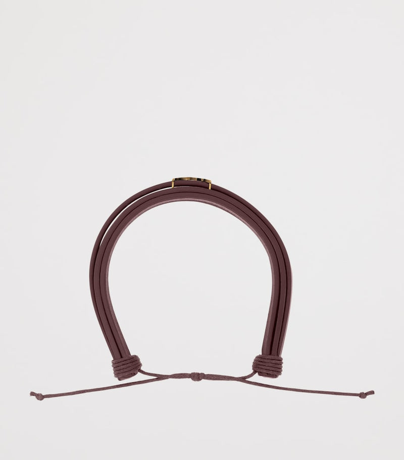 Saint Laurent leather cord Cassandre bracelet, UK version