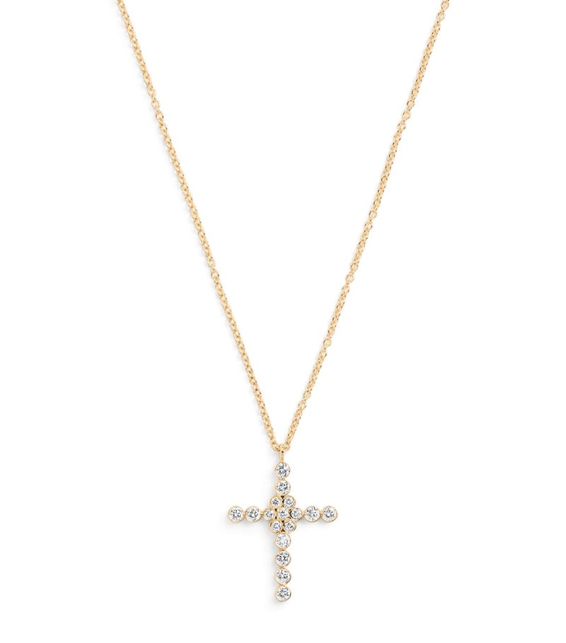 Sophie Bille Brahe yellow gold and diamond Fleur de Belle pendant necklace (British brand)