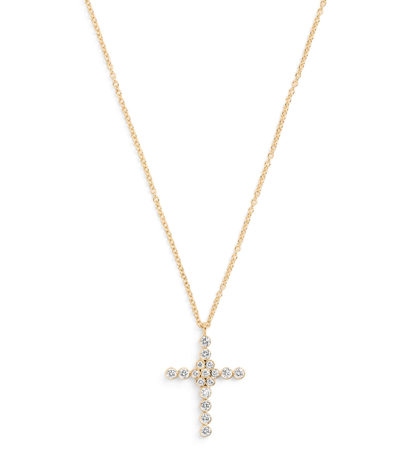 Sophie Bille Brahe yellow gold and diamond Fleur de Belle pendant necklace (British brand)