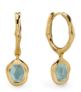 Harrods Monica Vinader Gold Vermeil and Aquamarine Odyssey Huggie Earrings- Buy online at McGrocer