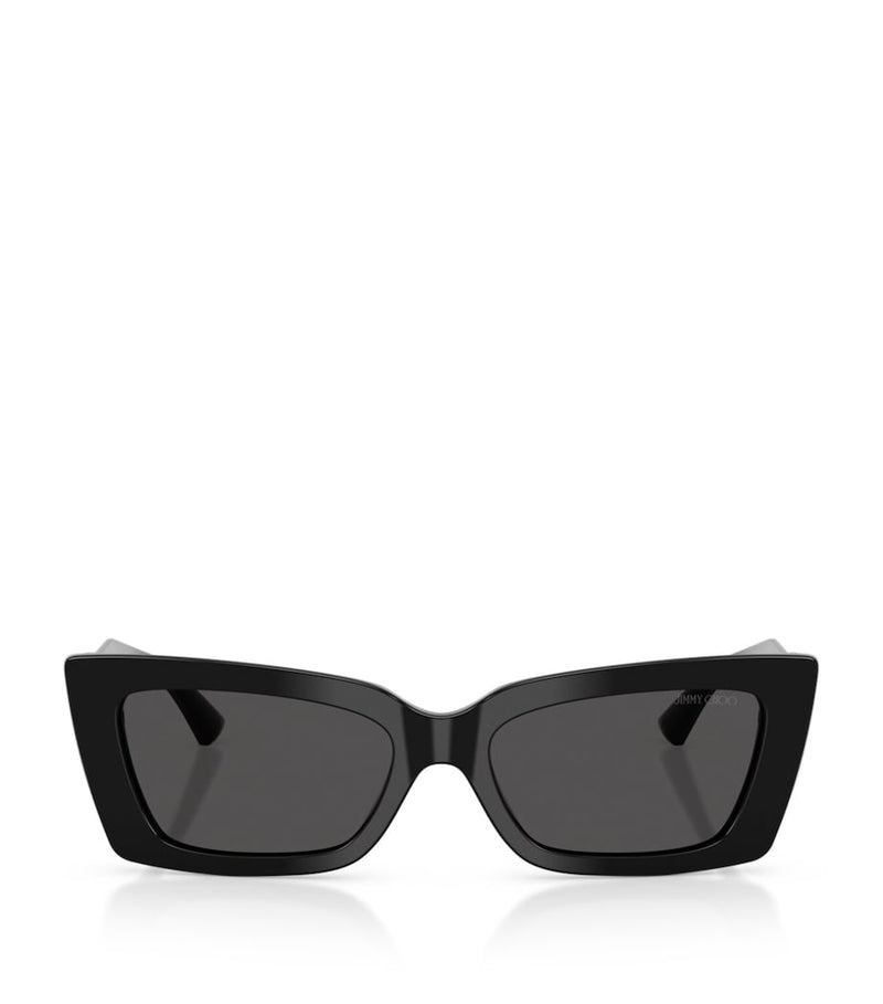 Jimmy Choo cat eye acetate sunglasses gold-tone logo - British product