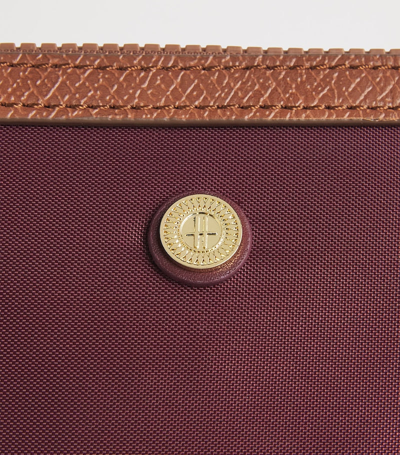 Harrods recycled nylon wash bag with leather trims, UK version
