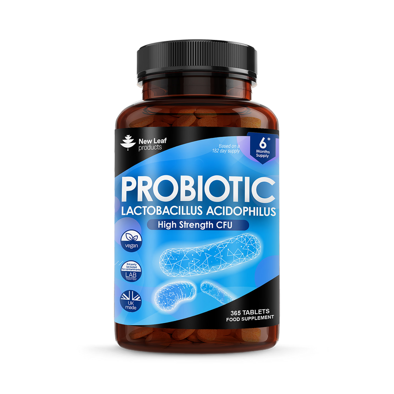 New Leaf Products probiotic tablets 365 tablets, imported from the UK