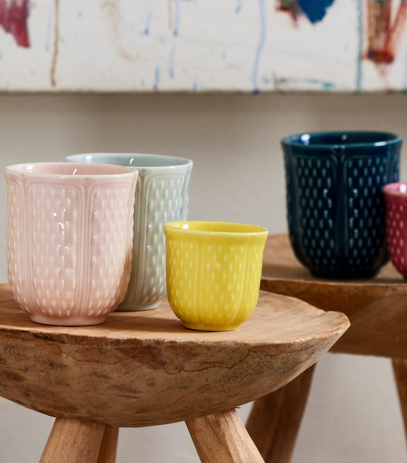 Gien earthenware espresso cup with cactus relief 6cm, UK version