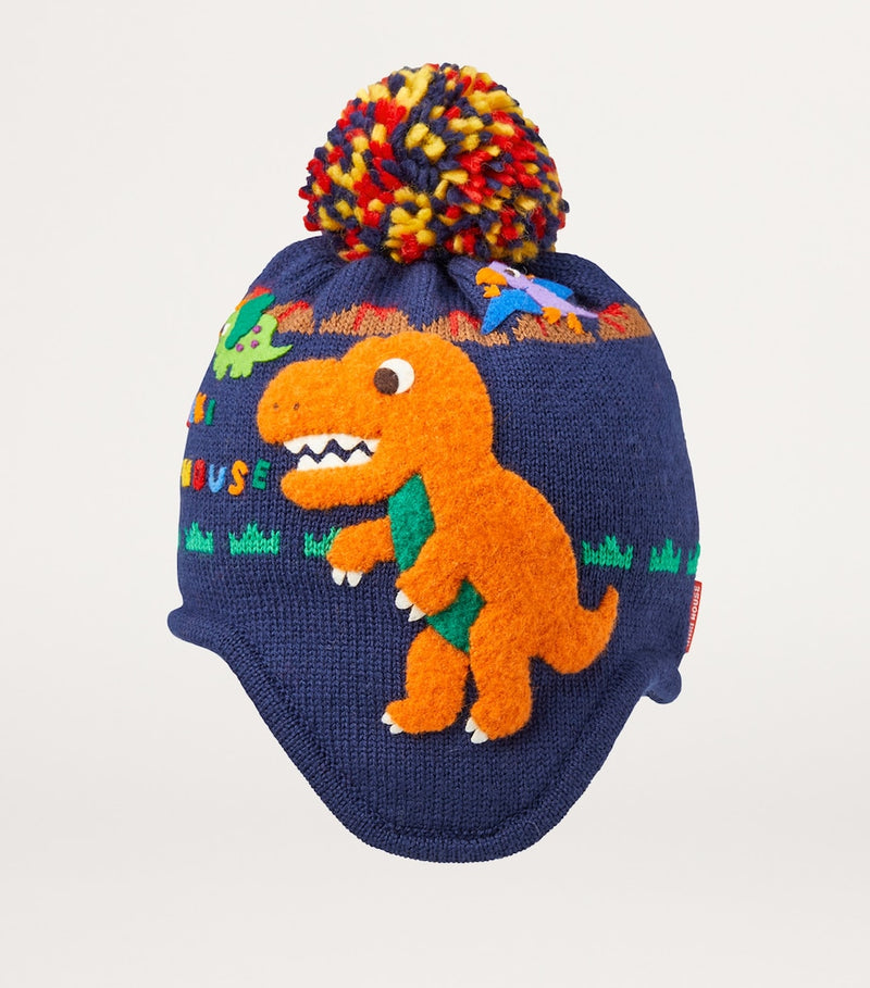 Miki House wool-blend dinosaur hat, imported from the UK