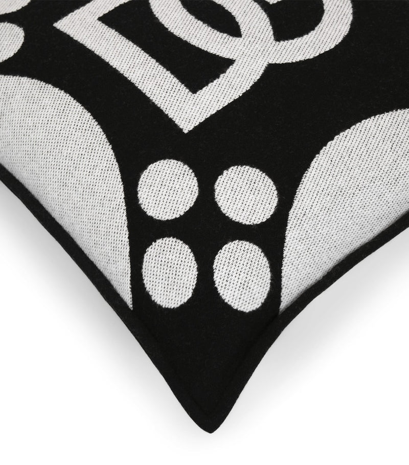 Dolce&Gabbana Casa wool-silk-cashmere logo cushion 50cm x 50cm - British product
