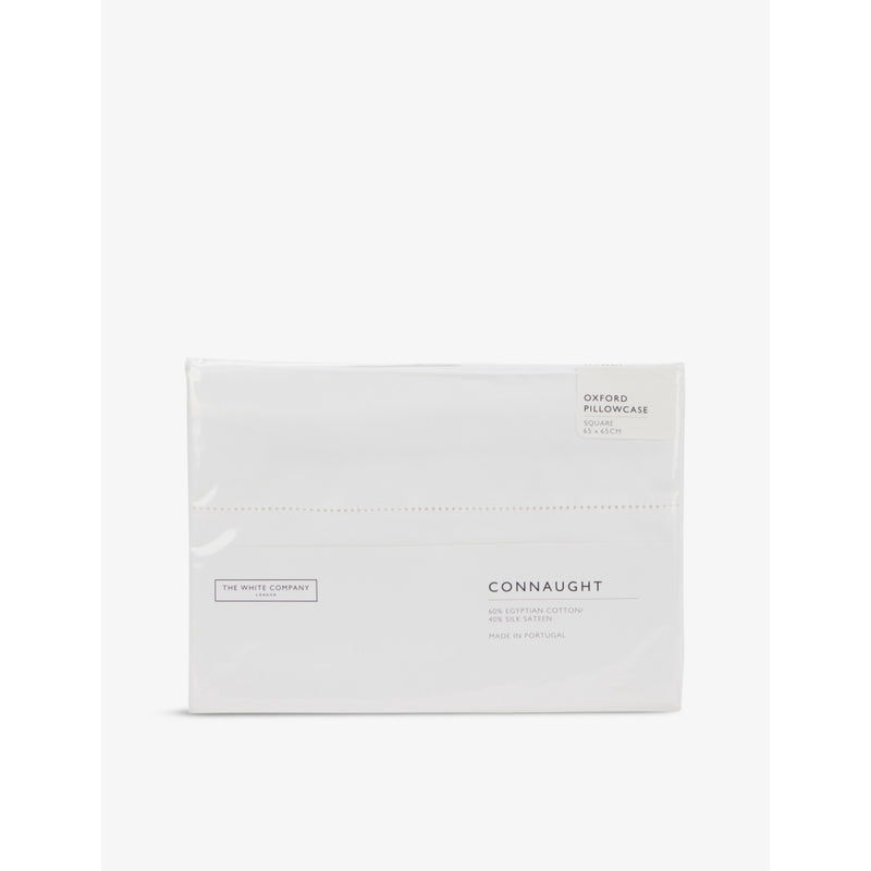 White Company Connaught cotton and silk-blend Oxford pillowcase 65cm (British brand)