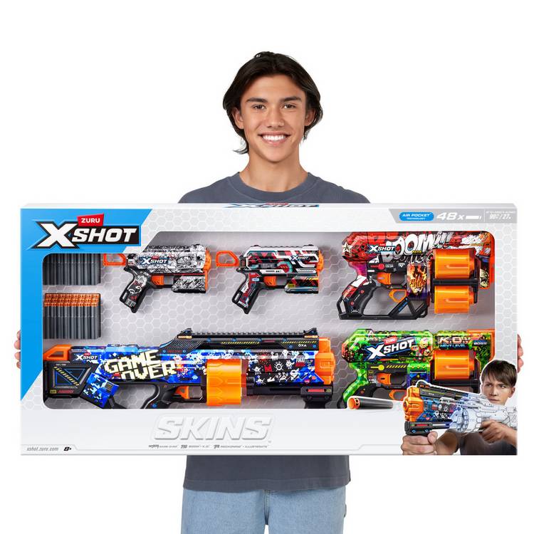 XSHOT Skins Ultimate foam blaster set pack of 4 - British product