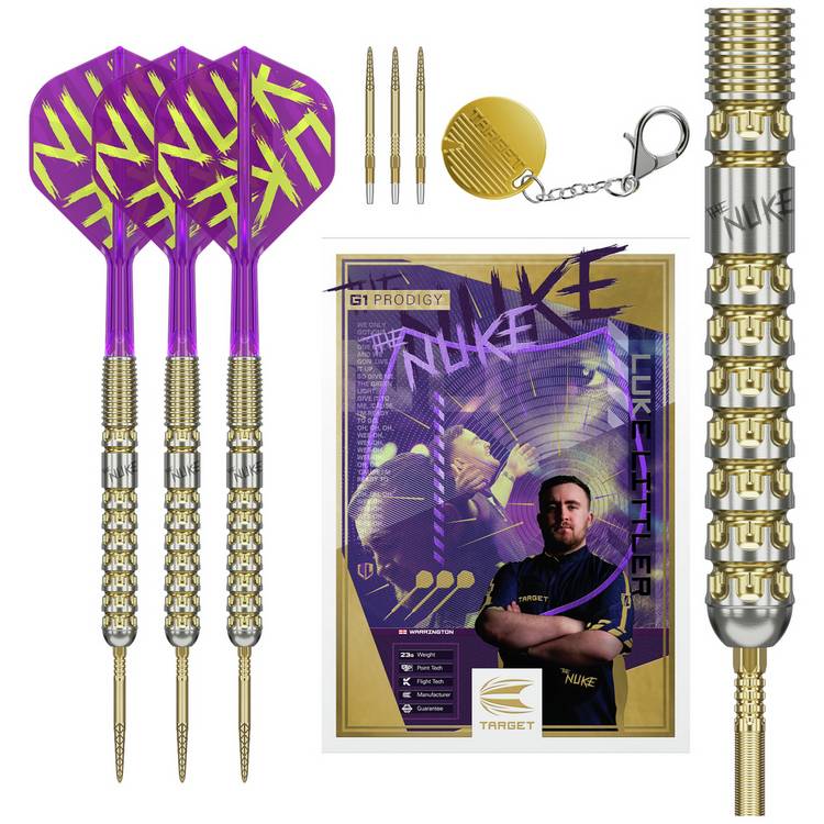 Target Luke Littler Prodigy 23g tungsten darts set (British brand)